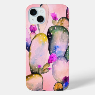 Dusty Pink Cactus iPhone 15 Mini Case