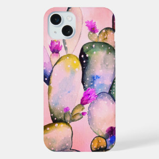 Dusty Pink Cactus iPhone 15 Plus Case