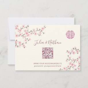 Dusty PInk Cherry Blossom RSVP Mariage chinois