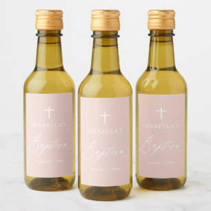 Dusty Pink Cross Girl Baptism Mini Étiquette de vi