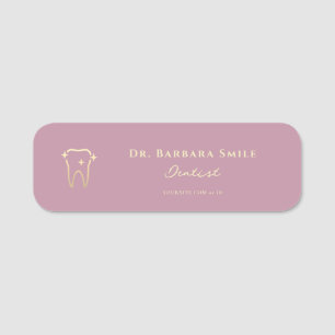 Dusty Pink Dental Assistant Cosmetic Dentist Name Tag