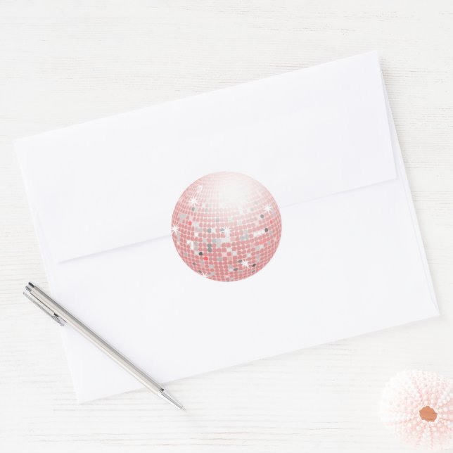 Dusty Pink Disco Ball Retro 70s Envelope Seal (Envelope)