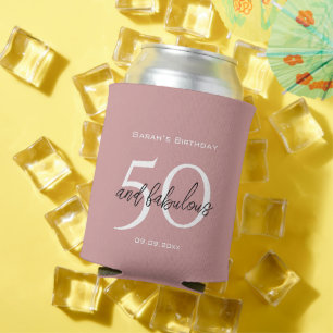 Dusty Pink Elegant 50 & Fabulous Birthday Party  Can Cooler