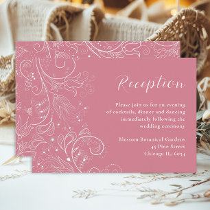 Dusty Pink Elegant Floral Wedding Reception Enclosure Card