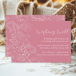 Dusty Pink Elegant Floral Wedding Wishing Well Enclosure Card
