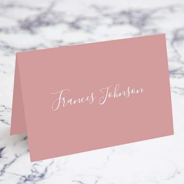 Dusty Pink Elegant Nom complet Cartes de Place (Dusty Pink Elegant Full Name Place Cards)
