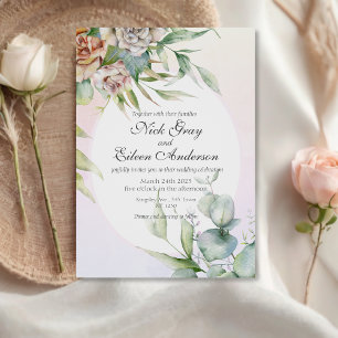 Dusty Pink Enchanted Garden Wedding Invitation