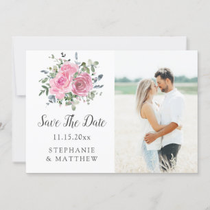 Dusty Pink Eucalyptus Botanical Photo Save The Date