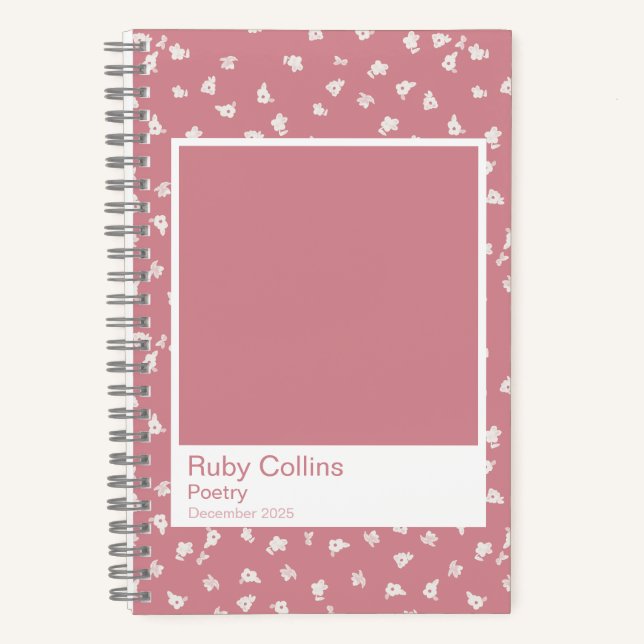 Dusty Pink Floral Aesthetic Notebook (Front)