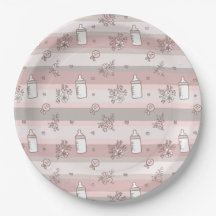 Dusty Pink Floral Baby Bottle Girl Baby Shower