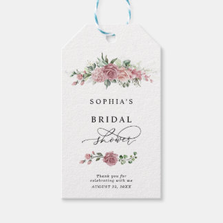 Dusty Pink Floral Bridal Shower Gift Tags