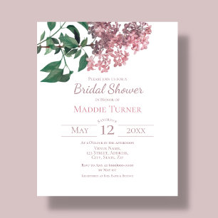 Dusty Pink Floral Bridal Shower Invitation