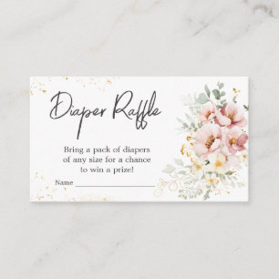 Dusty Pink Floral Greenery Diaper Raffle Enclosure Card