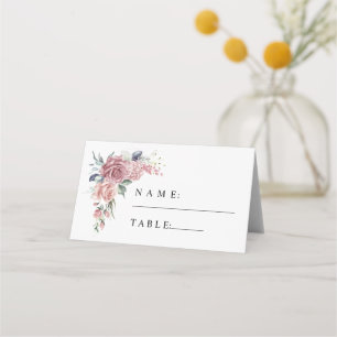 Dusty Pink Floral Wedding Place Card