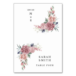 Dusty Pink Floral Wedding Place Cards
