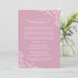 Dusty Pink Flourish Wedding Rehearsal Invitation