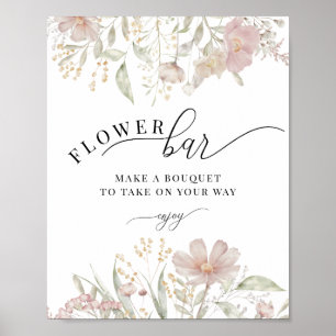 Dusty Pink Flowers Boom Bar Poster