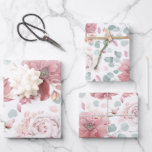 Dusty Pink Flowers Elegant Botanical Pattern Wrapping Paper Sheet<br><div class="desc">Botanical dusty rose floral pattern wrapping papers</div>