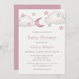 Dusty Pink Girl Baby Shower Invitation