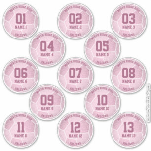 dusty pink girly soccer birthday party favours
