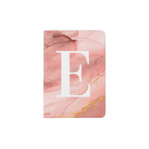 Dusty Pink Gold Agate Alcohol Ink Monogrammed