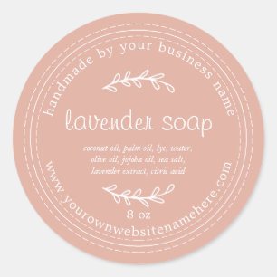 Dusty Pink Handmade Lavender Soap Classic Round Sticker