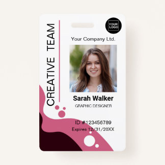 Dusty Pink ID Badge Photo Creative Design Team