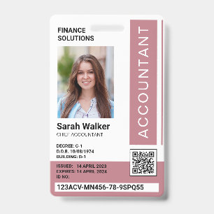 Dusty Pink ID Badge Photo Office Worker