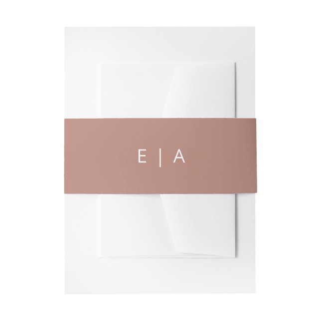 Dusty Pink invitation belly band (Front Example)