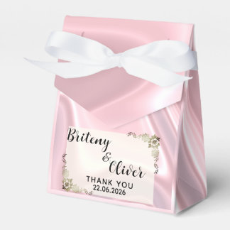 Dusty Pink Iridescent Holographic Silk weeding    Favor Box