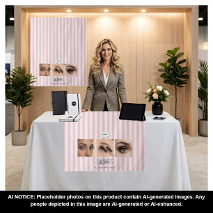 Dusty Pink Lashes Studio Photo Collage Trade Show Tapestry