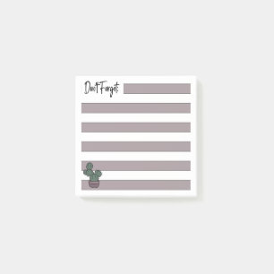 Dusty Pink   Lined   Potted Cactus - Post-it Notes
