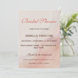 Dusty Pink Marble Script Calligraphy Bridal Shower Invitation
