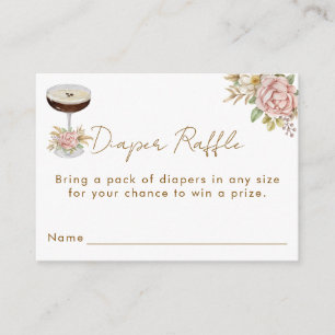 Dusty Pink Martini Diaper Raffle Baby Shower Enclosure Card