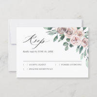 Dusty Pink Mauve Rose Floral Geometric Wedding  RS