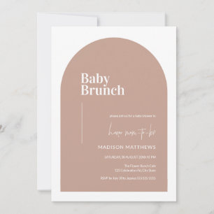 Dusty Pink Minimal Arch Baby Brunch Baby Shower  Invitation