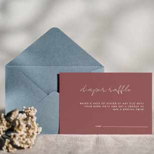 Dusty Pink Minimal diapers raffle baby Shower