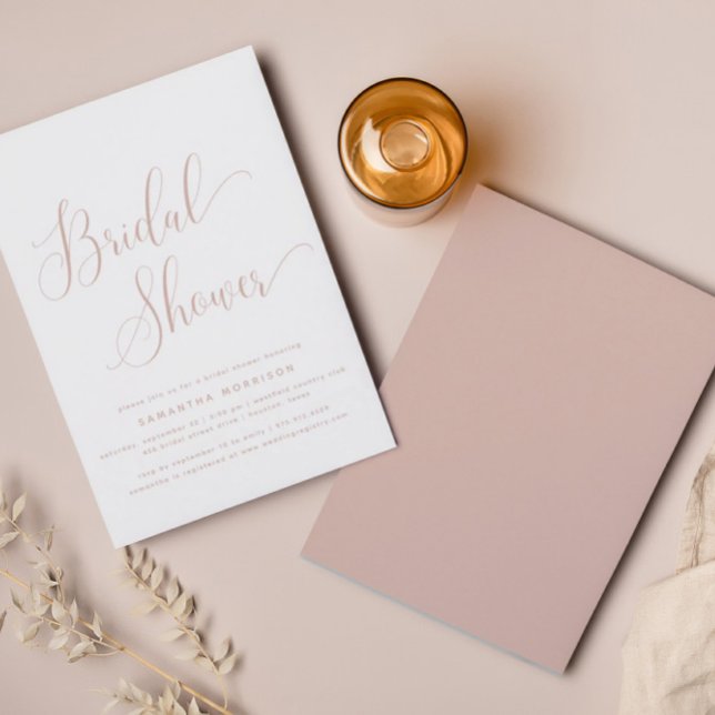 Dusty Pink Minimalist Bridal Shower Invitation (Creator Uploaded)