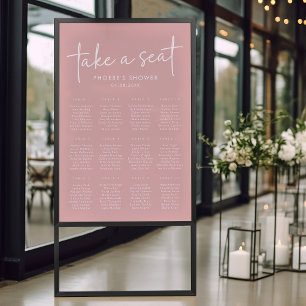 Dusty Pink Minimalist Bridal Shower Seating Chart