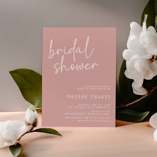 Dusty Pink Minimalist Script Bridal Shower Invitation