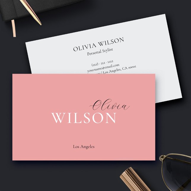 Dusty Pink Modern Elegant Typography Professional Business Card (Creator Uploaded)