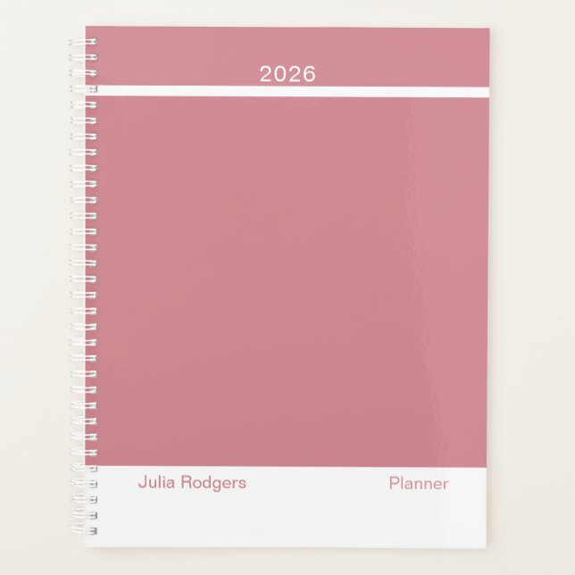 Dusty Pink Modern Layout Large Planner (Front)