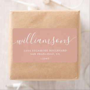 Dusty Pink Modern Script Return Address