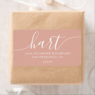 Dusty Pink Modern Script Return Address