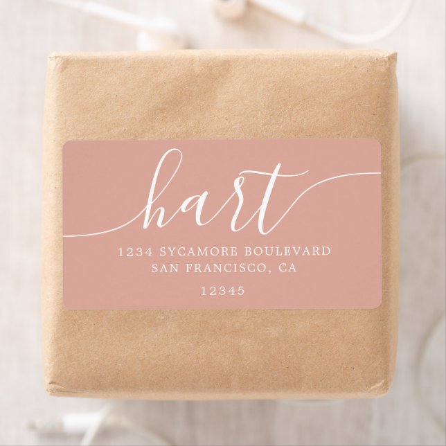 Dusty Pink Modern Script Return Address (Insitu)