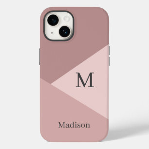 Dusty Pink Monogram Name Case-Mate iPhone 14 Case