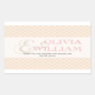 Dusty pink Moroccan tile ampersand wedding favour Sticker