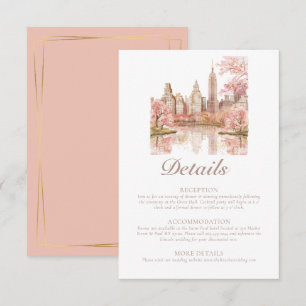 Dusty Pink New York Destination Wedding Details Enclosure Card