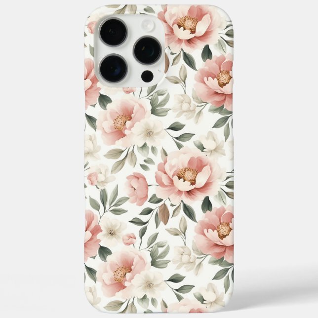 Dusty pink peonies Case-Mate iPhone case (Back)