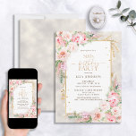 Dusty Pink Peony Floral Gold Shimmer 50th Birthday Invitation<br><div class="desc">Celebrate a milestone in style with our Dusty Pink Peony Floral Gold Shimmer 50th Birthday Invitation. From its hand lettered calligraphy to the pink peony watercolor florals, this invitation sets the tone for your special day. With the matching shimmer pattern on the back of each card, everyone is sure to...</div>
